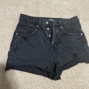 black jean shorts